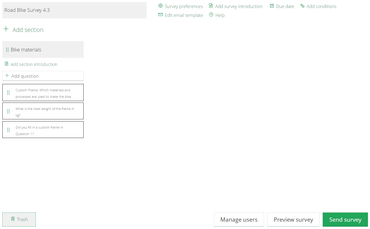 Edit Collect survey dashboard
