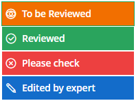 Review statuses: To be reviewed, reviewed, please check and edited by expert