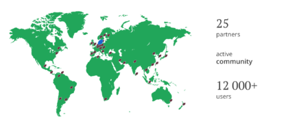 world map illustration showing SimaPro usage in 90+ countries